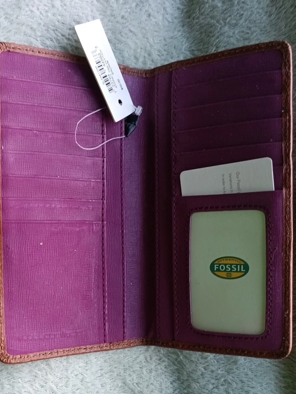 Fossil Men's Cognac Brown Leather Card & Key Holder Wallet